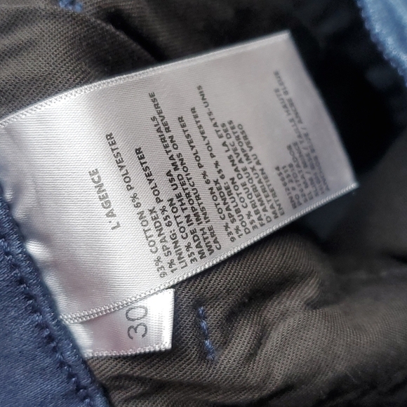 L'Agence Anchor Blue El Matador Raw Hem Skinny Jeans 30 NWOT - Picture 4 of 9